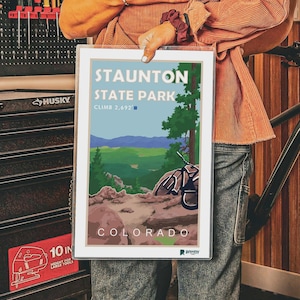 Colorado Staunton State Park Bike Trail Poster, Mountain Bike Wall Art, MTB Trail Print Decor, Biker Lover Gift, Outdoor Home Poster