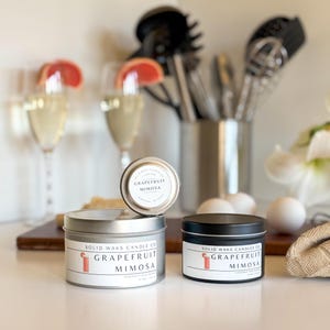 Grapefruit Mimosa Candle | Handcrafted Coconut Wax | Bright Citrus Scent |Sparkling Champagne Vibe | Gift for Her or Home Decor