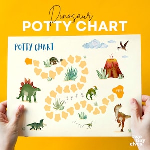 Dinosaur Potty Training Chart | Printable Reward Tracker | Instant Digital Download