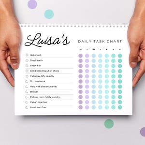 Simple Personalized Kids Chore Chart  |  5 Different Editable Designs Included  |  Instant Download