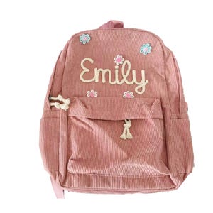 Personalisierter bestickter Cord-Rucksack, ultraweicher, benutzerdefinierter Rucksack