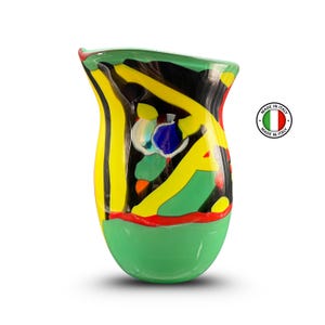 Handmade Murano Glass Vase &quot;LUCEOMBRA&quot; – Luxury Glass Decor, Wedding gift, Certified Made in Italy | Free Worldwide Shipping
