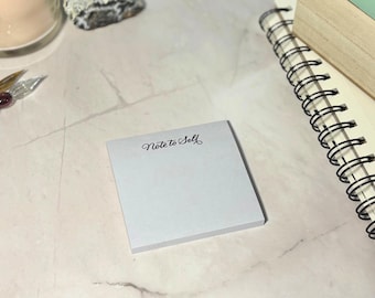 Cute Sticky Notes: "Note to Self" in Calligraphy