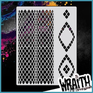 Reptile Skin #2 - Reusable Airbrush Stencil Template