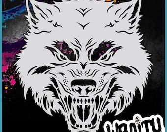 Wolf #1 - Reusable Airbrush Stencil Template