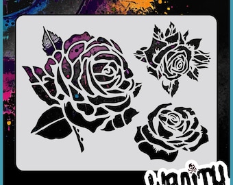 Roses #1 - Reusable Airbrush Stencil Template
