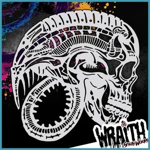 Biomech #10 - Reusable Airbrush Stencil Template