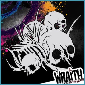 Skull Pile #2 - Reusable Airbrush Stencil Template