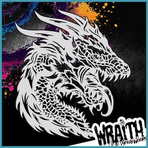 Dragon #2 - Reusable Airbrush Stencil Template