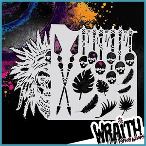 Voodoo Jungle - Reusable Airbrush Stencil Template