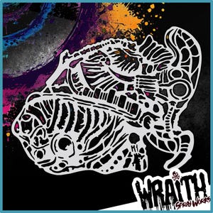 Biomech #1 - Reusable Airbrush Stencil Template
