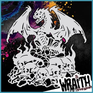 Dragon #6 - Reusable Airbrush Stencil Template