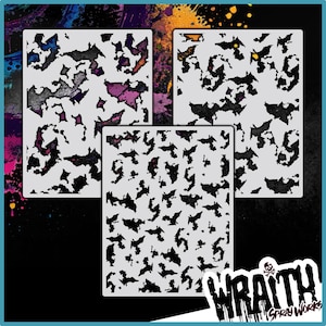 Urban Camo Set #1 - Reusable Airbrush Stencil Template