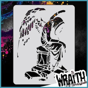 Cemetery Statue #3 - Reusable Airbrush Stencil Template