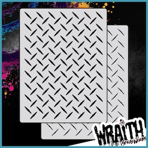 Diamond Plate #1 - Reusable Airbrush Stencil Template