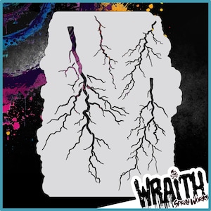 Lightning Strike - Reusable Airbrush Stencil Template