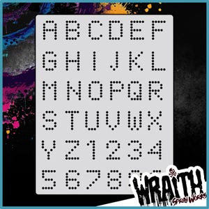 Dot Font #1 - Reusable Airbrush Stencil Template