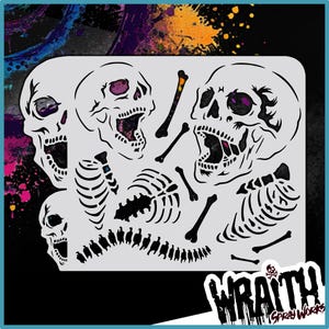 Bone Stacker #2 - Reusable Airbrush Stencil Template
