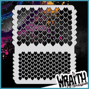 Dragon Scales #1 - Reusable Airbrush Stencil Template