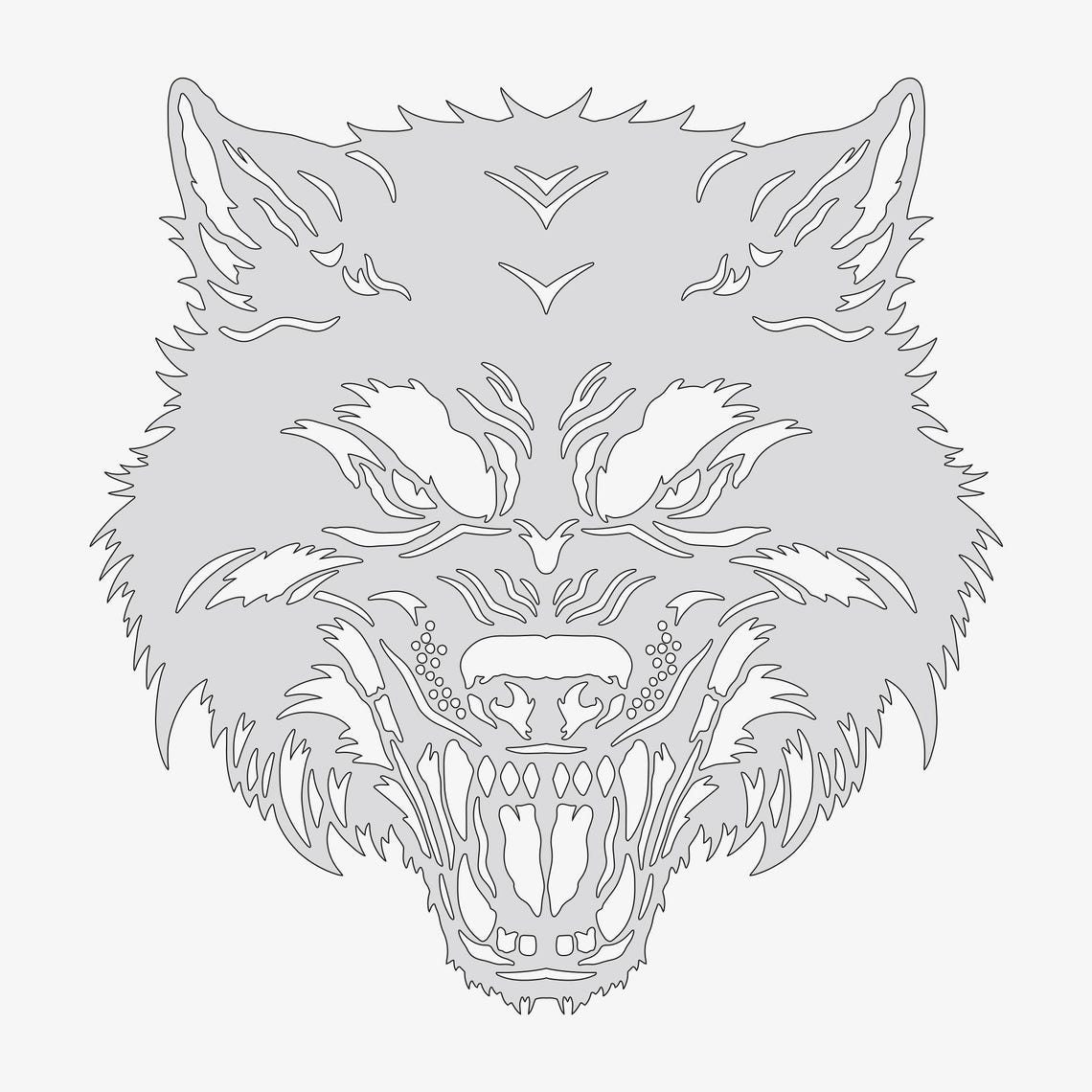 Wolves Template Wolf #1 - Reusable Airbrush Stencil Template - Etsy