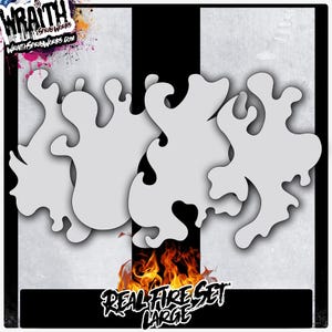 Real Fire Set (LARGE) - Reusable Airbrush Stencil Template