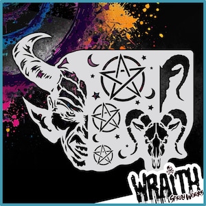 Demon Curse - Reusable Airbrush Stencil Template