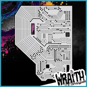 Circuit Board #1 - Reusable Airbrush Stencil Template
