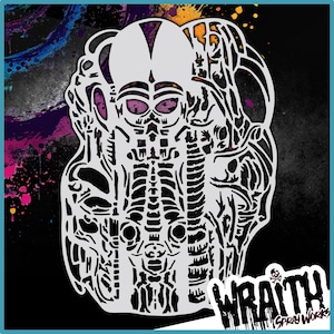 Biomech #3 - Reusable Airbrush Stencil Template
