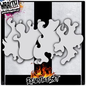 Real Fire Set - Reusable Airbrush Stencil Template