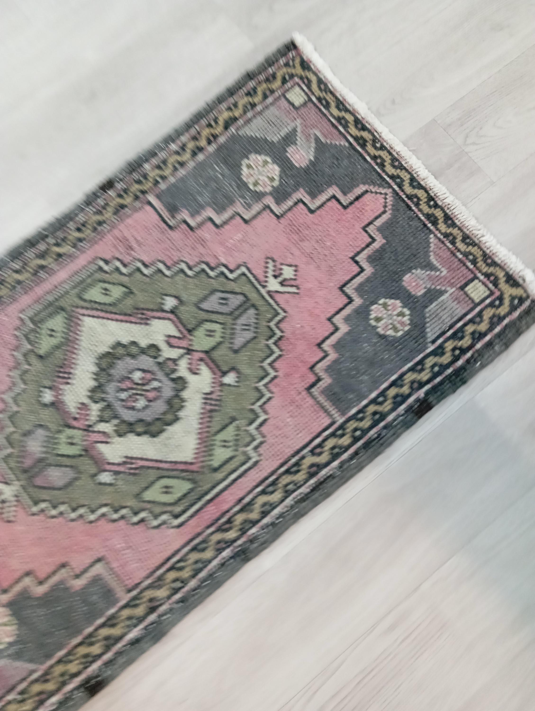 Handmade Vintage Turkish Door Mat Rug: 1.9x3.1 FT - Etsy 日本