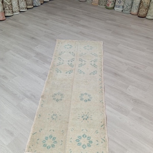 2x5 Rug,Vintage Rug, Naturel Rug, Oushak Rug,Turkish rug, kitchen rug, Entryway Rug, Small runner, handmade rug, wool rug, 1.10x4.10 ft