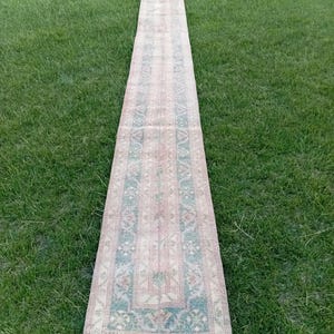 2x20 Rug,Vintage Runner Rug,2x20 Wool Runner,Long Runner Rug,2x21 Runner,Turkish Runner,Oushak Runner,Entry Rug,Soft Runner, 2x21 ft