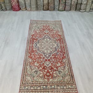 2x5 Rug, Turkish Rug, Handmade Wool Rug, For Kitchen Bedroom Entryway Bahtroom Hallway Rug, Oushak Rug, Natural Vintage Rug, 2.2x5 Feet
