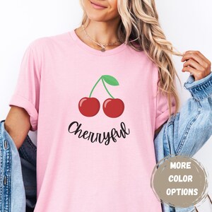 Cute Cherry Shirt, Funny Cherry Graphic Tee, Fruit Tshirt Gift for Her, Pinterest Aesthetic, Girly Social Club, Trendy Shirt Cheerful Cherry