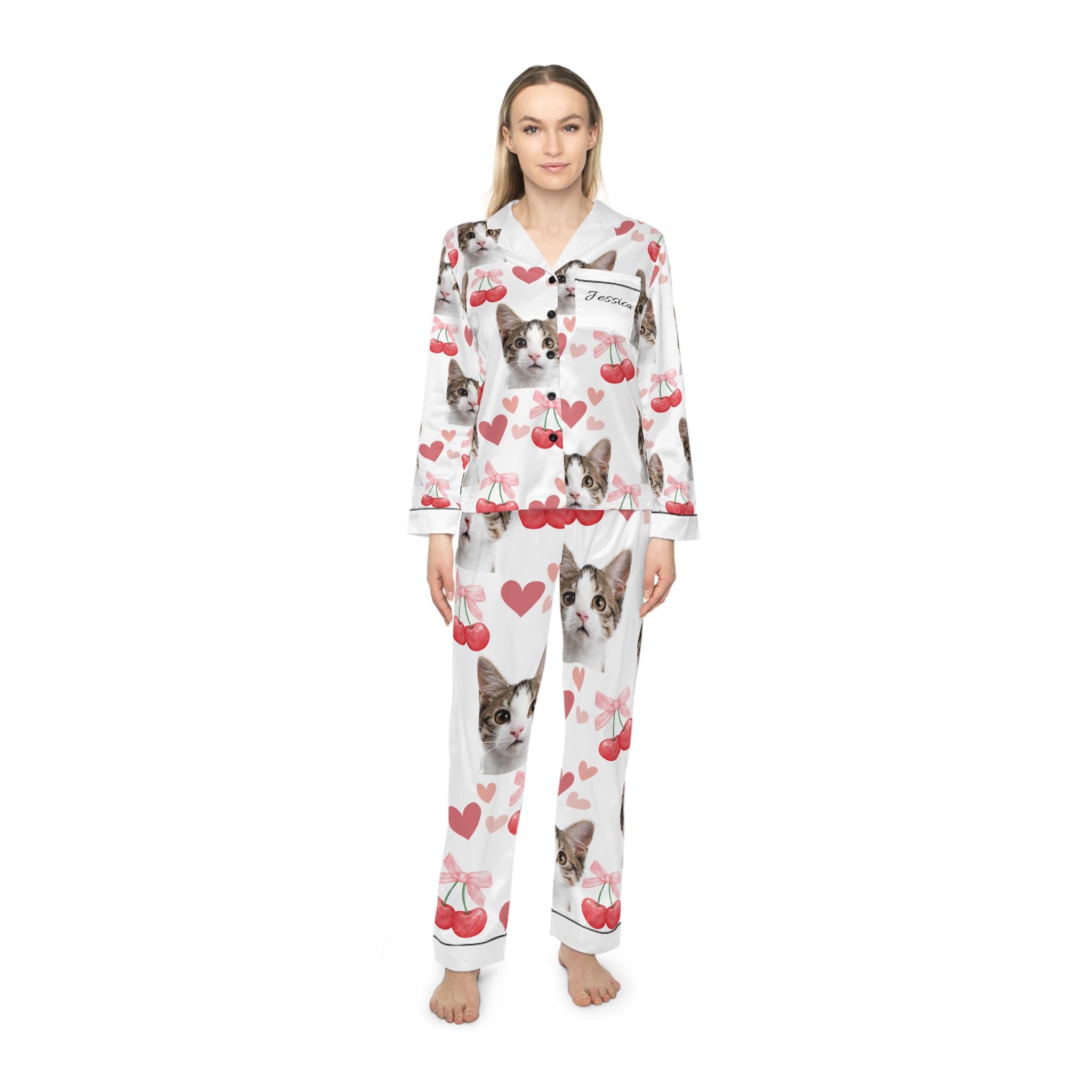 Custom Photo Cat Rules The World - Dog & Cat Personalized Custom Face Photo Pajamas - Christmas Gift For Pet Owners, Pet Lovers