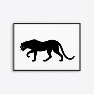 Enzo Mari: Quattro La Pantera, Panther Graphic Print, Animal Illustration, Wall Art Print
