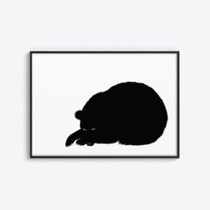 Enzo Mari: Sei, L'orso, Stampa grafica orso, Illustrazione animale, Stampa artistica da parete