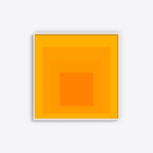 Josef Albers: Hommage an das Quadrat (Gelbes Kunstwerk), Josef Albers Kunst, quadratischer Wandkunst-Druck