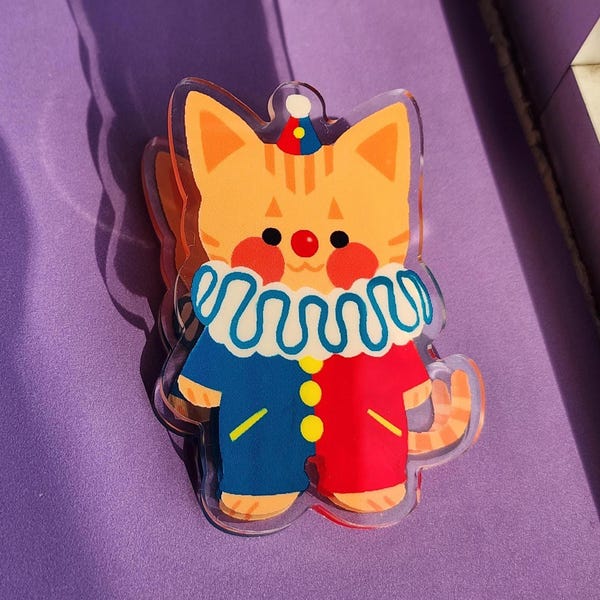 Heftklammer mit Clown Katze