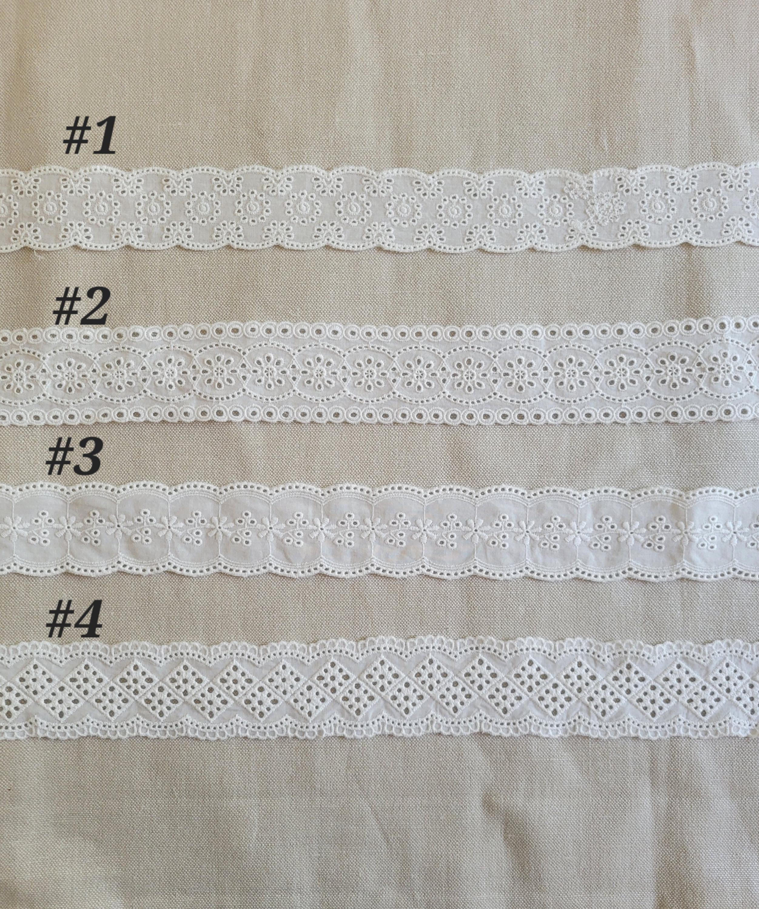 Cotton Eyelet Lace Trim: Delicate Cutout Embroidery, Off-white - Etsy