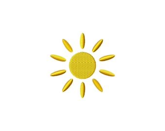Sun Mini Stitch File Machine Embroidery Design (Instant Download, 9 Sizes)