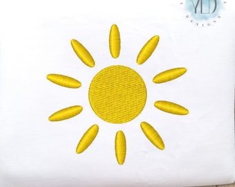 Sonne Stickdatei, 9 Größen, Sommer Sonne Mini Füllstich Maschinenstickerei, Instant Download