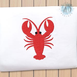 Lobster Embroidery Design, 9 Sizes, Animal Cute Lobster Mini Fill Stitch Machine Embroidery File, Instant Download