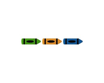 Back to School Crayon Trio Stitch File Machine Embroidery Design (Instant Download, 9 Sizes)