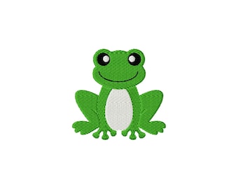 Frog Mini Fill Stitch File Machine Embroidery Design (9 Sizes, Instant Download)