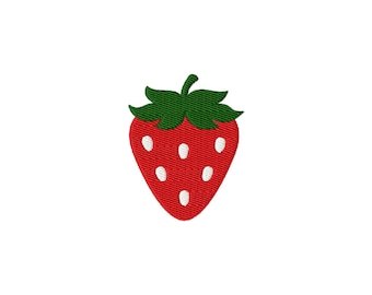 Strawberry Mini Fill Stitch File Machine Embroidery Design (9 Sizes, Instant Download)