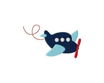 Airplane Mini Fill Stitch File Machine Embroidery Design (10 Sizes, Instant Download)