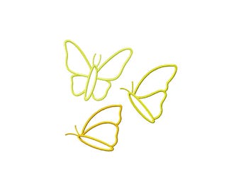 Flying Butterflies Mini Satin Stitch File Machine Embroidery Design (12 Sizes) (Instant Download)