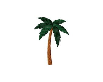 Palm Tree Mini Fill Stitch File Machine Embroidery Design (9 Sizes, Instant Download)