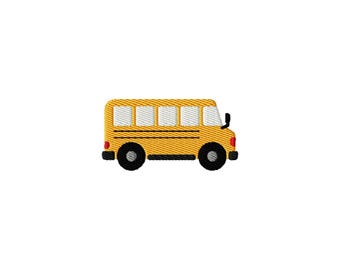 Back to School Bus Mini Fill Stitch File Machine Embroidery Design (Instant Download, 9 Sizes)